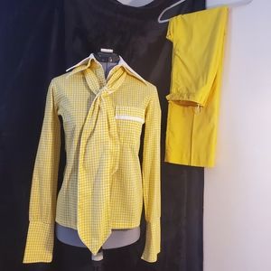 Chic Vintage Retro Shirt Cigarette Trouser & Tie